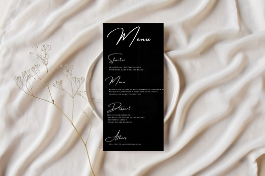 Athena Menu Cards